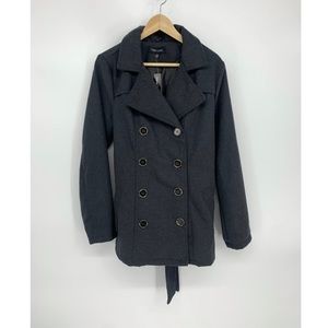 New Look Wool Charcoal Grey Peacoat Jacket Coat NEW WITH TAGS size XL